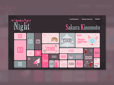 Advent Calendar - Cardcaptor Sakura. graphic design illustration web design