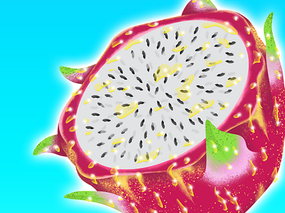 'Golden Dragon Fruit' adobe illustrator adobe photoshop design illustration