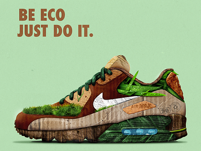 Eco Nike Air Max 90 design digital eco illustration justdoit key visual nike nike air nike air max shoes visual