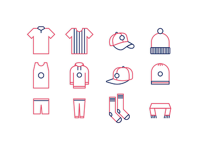 Sportswear icons branding cap clothes icon icons pictogram socks sport sportwear symbol tshirt