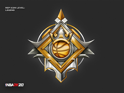 NBA 2K20 - Legend rep icon basketball crown design detail icon illustration legend logo nba nba2k20 pictogram signet sport ui vector