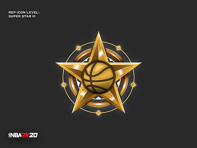 NBA 2K20 - Super Star III rep icon basketball detail digital game icon illustration logo nba nba2k20 pictogram signet star ui vector