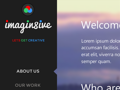 Imagin8ive Home Page design home page menu sheffield web