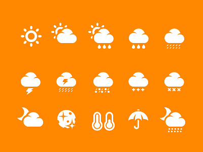 Weather Icons cloud glyphs icons pixel pixel perfect symbols forecast weather weather icons