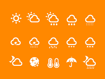 Weather icons 2 buttons forecast glyphs icons mobile pixel perfect symbols weather