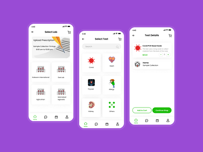 Lab Test adob xd branding figma graphic design lab ui logo medical app mob app test ui treatment ui uiux design ux