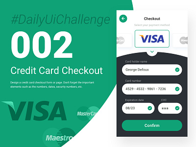 Daily UI challenge - 002 app app design application checkout form checkout process credit card dailyui dailyui 002 dailyuichallenge design designchallenge uichallenge