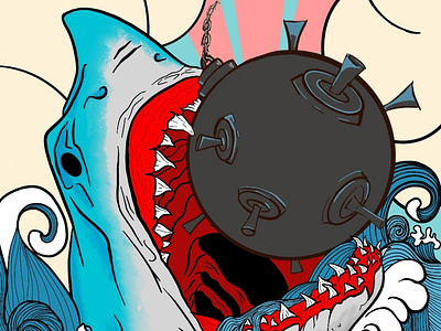 Shark 2d art cartoon design illustration shark