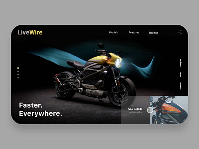 Harley Davidson Livewire Web UI app design harley davidson minimal ui ux website