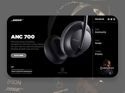 Bose Headphones Web UI amg app bose branding design flat headphones minimal typography ui ux website