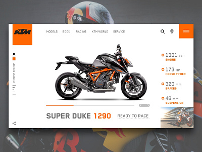 KTM Super Duke 1290 R digital art illustrator photoshop ui ux webdesign