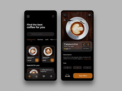 Coffee Shop app branding design graphic design illustration minimal typography ux web website