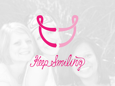 D vs C - Keep smiling design vs cancer lettering logo ribbon smile tshirt