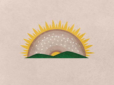 rising bagel - cafe logo (wip) bagel cafe hills image landscape logo mark sun sunrise vector