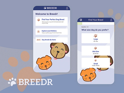 Breed Finder App app dog mobile mobile ui mobile ux pet