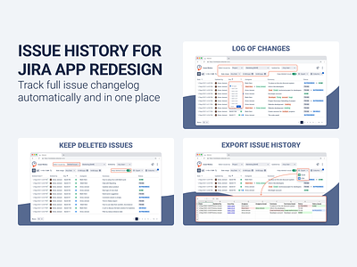 Issue History for Jira app redesign