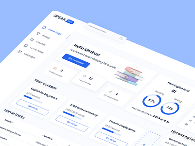 UX/UI -English Tutoring Platform app dashboard design english ui ux