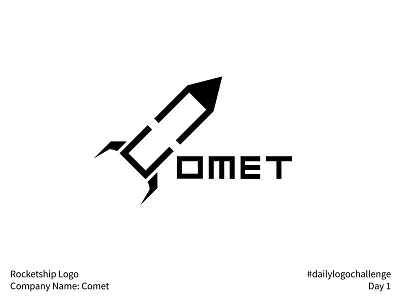 #dailylogochallenge - Day 1 comet dailylogochallenge illustration logo logo design logo mark rocketship
