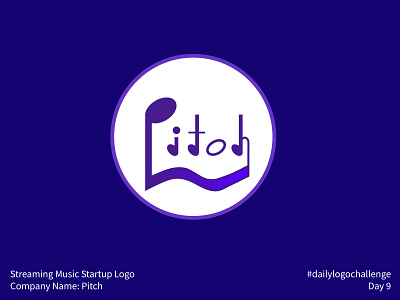 #dailylogochallenge - Day 9 dailylogochallenge illustration logo logo design logo mark music music note pitch streaming music