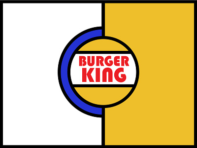 Burger King, Vintage Logo bauhaus bauhaus art bauhaus style bold bright bright colors burger burger king dribbbleweeklywarmup illustration king logo logo design logo mark logotype minimal plain simple solid vintage