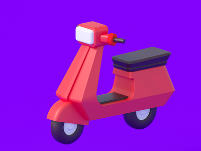 Scooter 3d 3d art 3d model app art cinema4d corona render design illustration illustrations moto pizza vehicle