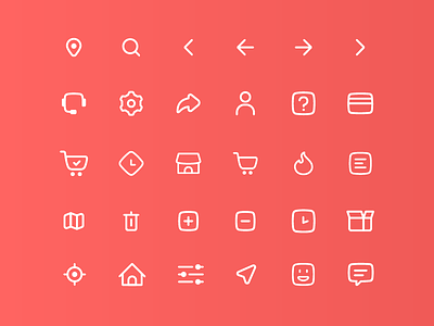 Icon Set For Savetime App app icons icon lines linework savetime set