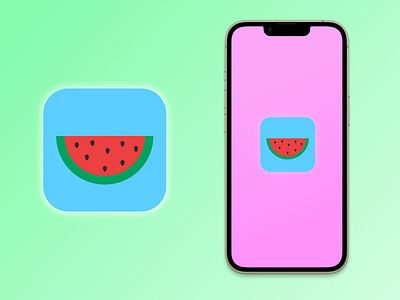Watermelon Icon - Daily UI 005 app art brand daily ui dailyui design flat graphic design icon illustration illustrator logo logo design minimal mobile ui ux vector
