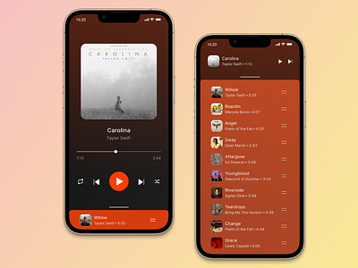 Music Player - DailyUI 009 app dailyui design flat minimal mobile music music player player ui uidesign ux uxdesign