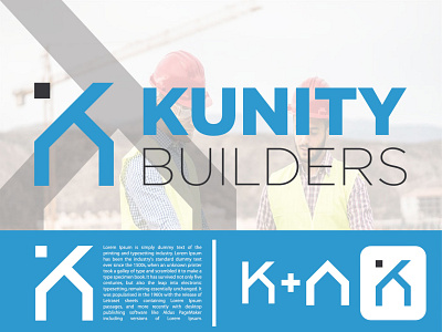 Kunity Builders Logo (A Real Estate Company) agency identity brand and identity builders agency logo builders logo building logo company identity graphic designer logo designer real estate agency logo real estate logo