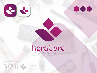 Cosmetic Brand Logo Design (K Letter & Flower)