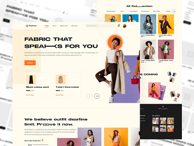 Fashion Clothing & Apparel Shop Landing Page Website clothing ecommerce elegant fashion graphic design homepage landing modern ui ux web design