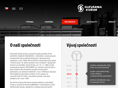 Slevarna Kurim - Timeline Detail foundry industrial metal web webdesign