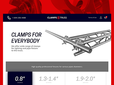 Clamps4Truss Ecommerce Platform clamps connection industrial metal truss web webdesign