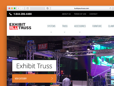 ExhibitAluTruss Ecommerce Experience clamps connection industrial metal truss web webdesign