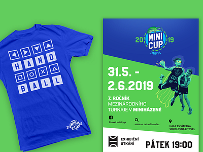 Minicup 2019 Branding active ball children fish handball player playful poster spike sport tshirt