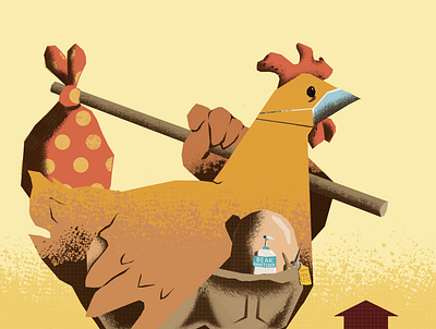 Lockdown Chicken character illustration chicken covid 19 design editorial editorial art editorial illustration funny illustration graphic illustration illustration