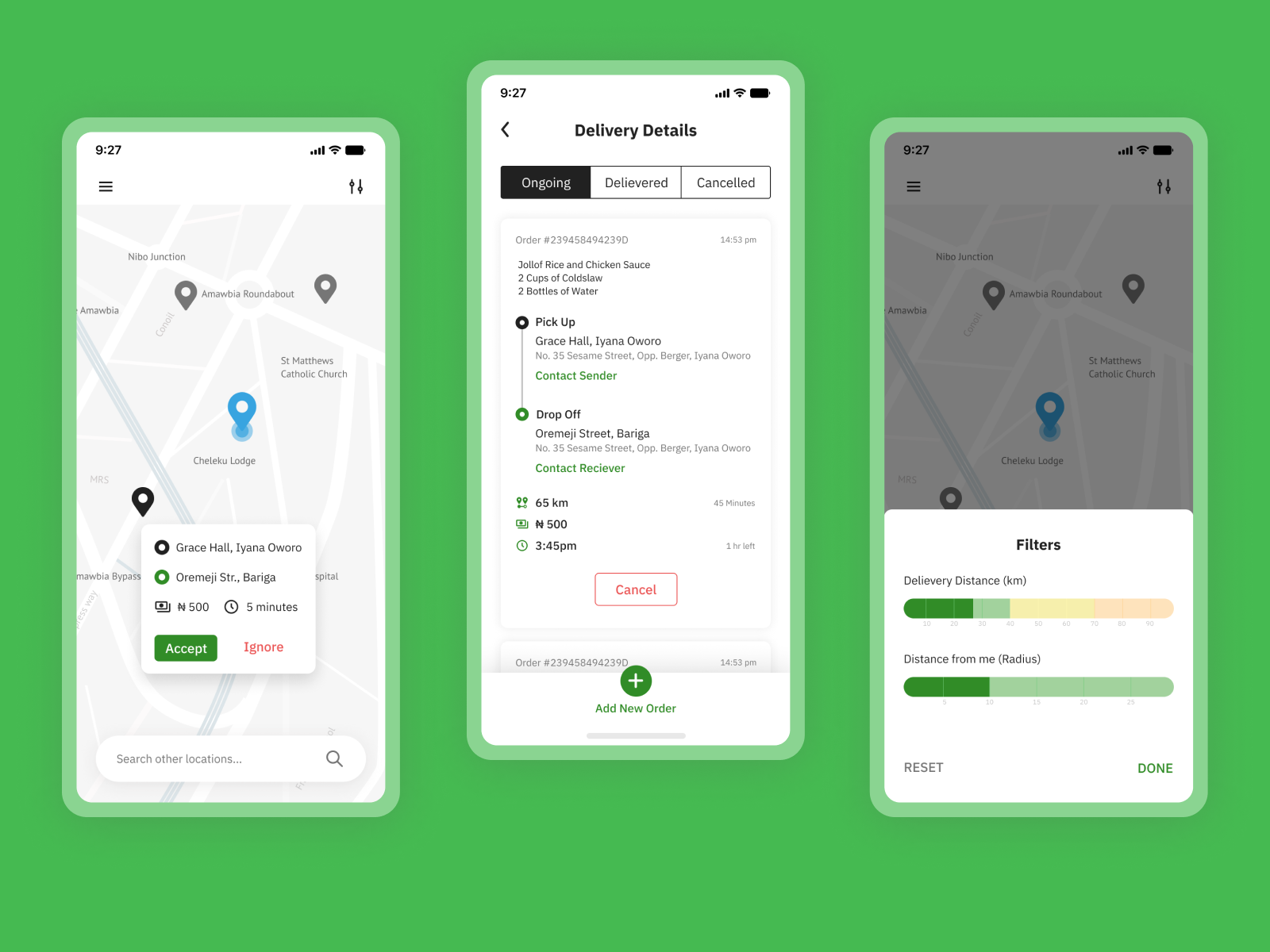 Delivery app design by Nwamaka Akah on Dribbble