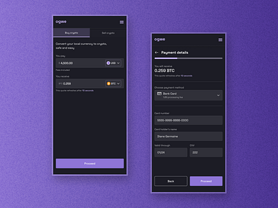 Ogwe (Bridge) - Fiat to crypto onramp branding design ui ux
