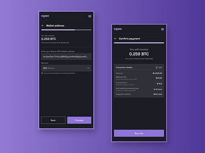 Ogwe (Bridge) -Fiat to crypto onramp branding design ui ux