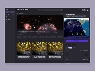 Dashboard for space nerds design ui ux