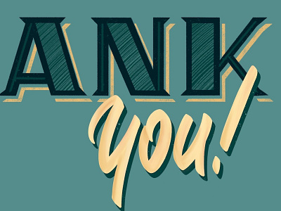 Thank you hand lettering letters procreate script serif shadow texture