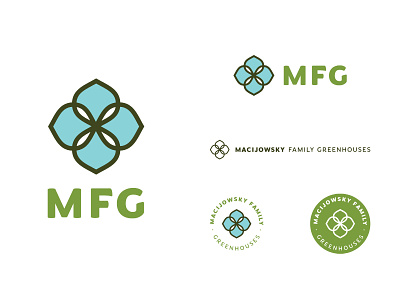 MFG Logo (unused) badge brand identity branding flower logo logo design sans serif symbol symmetrical