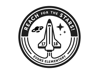 Reach for the Stars Theme Logo [option2] badge bw space type