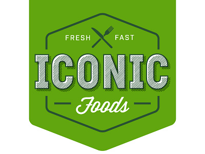 Iconic Food Logo badge craft green logo san serif stripped vintage