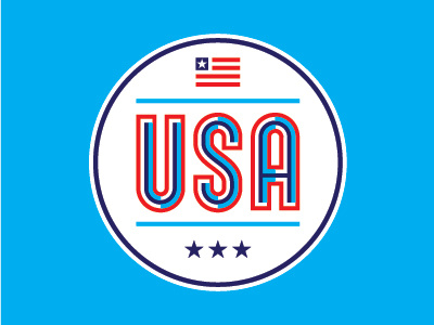 USA Badge america badge flag inline lettering olympics outline shadow stars stripes team usa usa