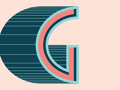 36 Days of Type: Letter G letter lettering lettering art lines outline san serif shadow vector