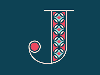 36 Days of Type: Letter J fill geometic letter lettering outline pattern serif vector