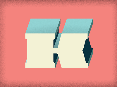 36 Days of Type: Letter K dimensional dimensional type k letter lettering serif slab serif vector