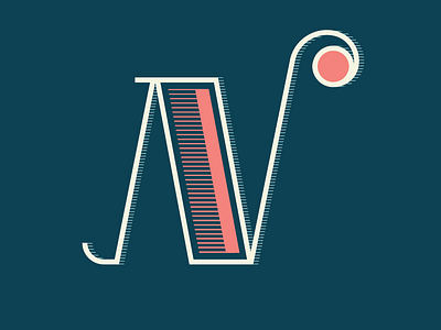 36 Days of Type: Letter N letter lettering line serif shadow terminal vector