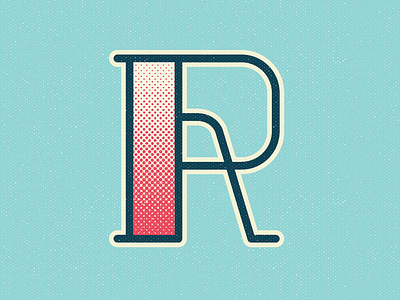 36 Days of Type: Letter R halftone letter lettering monoline serif